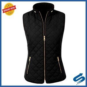 Lightweight Quilted Zip Up Vest Sleeveless Jacket Weatherproof Padded